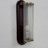 Vintage wall light in wood, glass and brass, France, 1980.