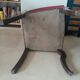 2 chaises antiques style Restauration en noyer et velours bordeaux