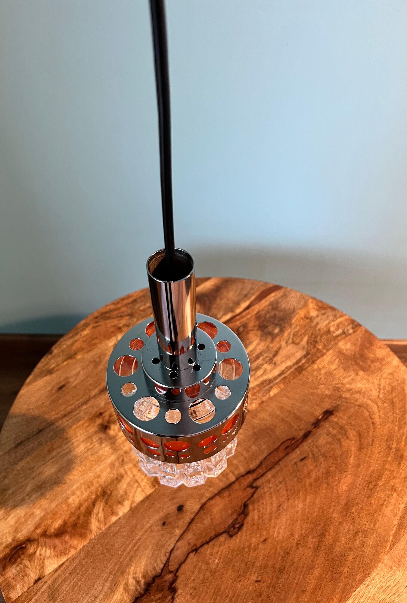 Art deco lamp / glass shade from the 1960s / ceiling pendant lamp for home decor