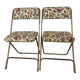 Lafuma folding chairs "Chantazur" floral upholstery from the 1960s.