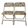 Lafuma folding chairs "Chantazur" floral upholstery from the 1960s.