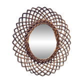 Miroir ovale en rotin 45x55cm