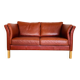 Canapé vintage danois rétro Skalma pour 2 personnes en cuir cognac