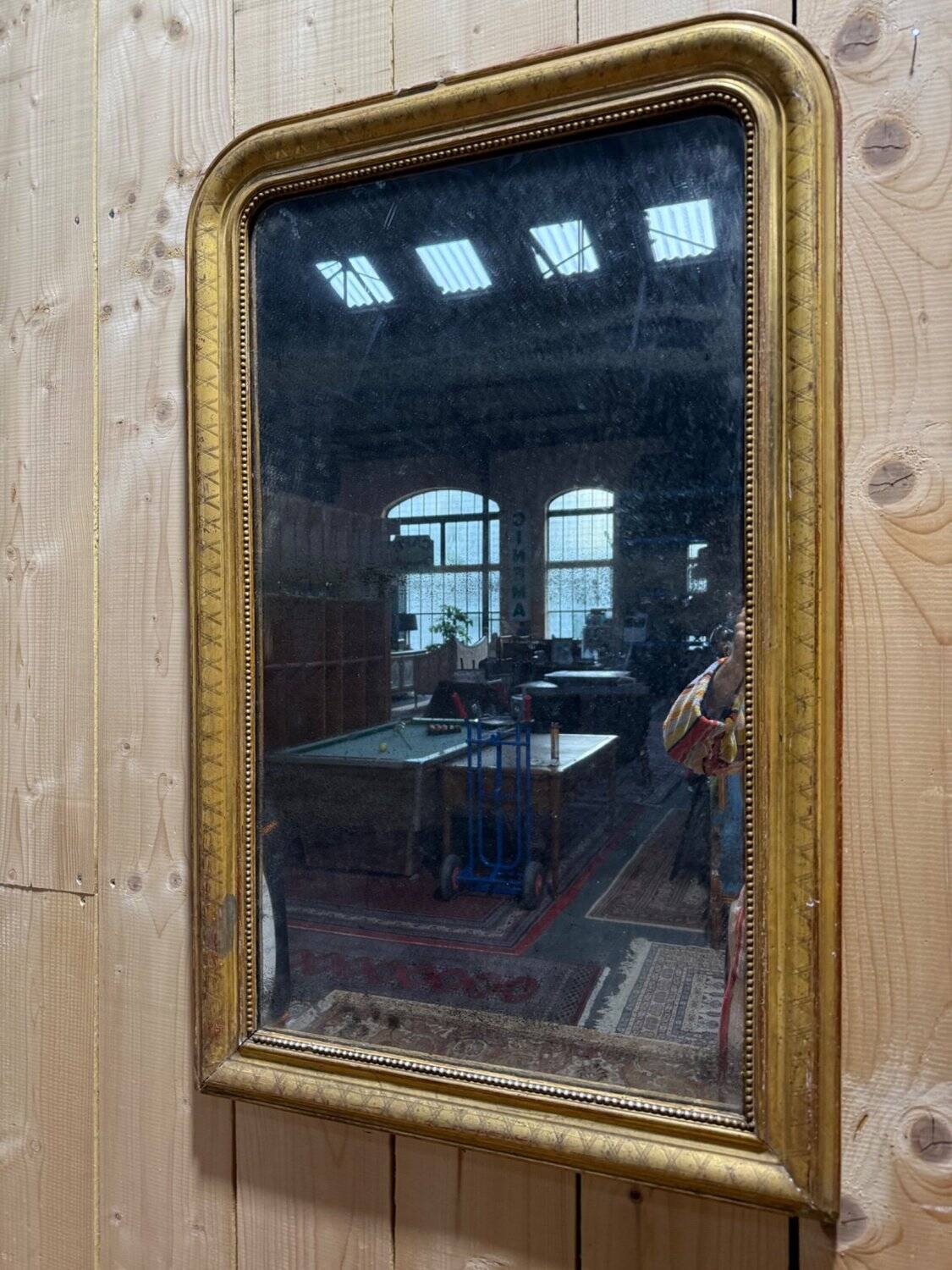 Fireplace mirror – Louis-Philippe period – Gilded stucco wood
