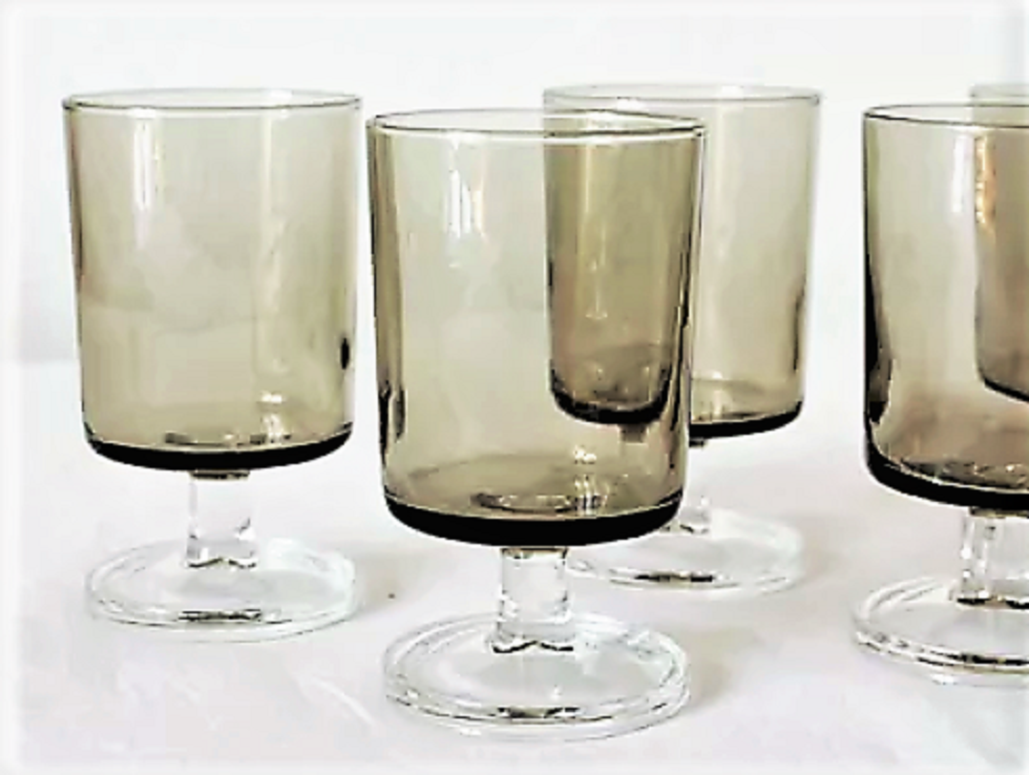 Luminarc Sweden Set of 8 white wine glasses, smoked brown colour