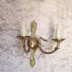 Pair of Empire style bronze wall lights, bronze wall light with palmette and swan neck.