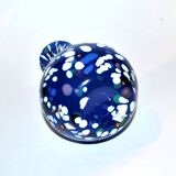 Biot vase in blue bubbled blown glass, design 2000, signed Arnold