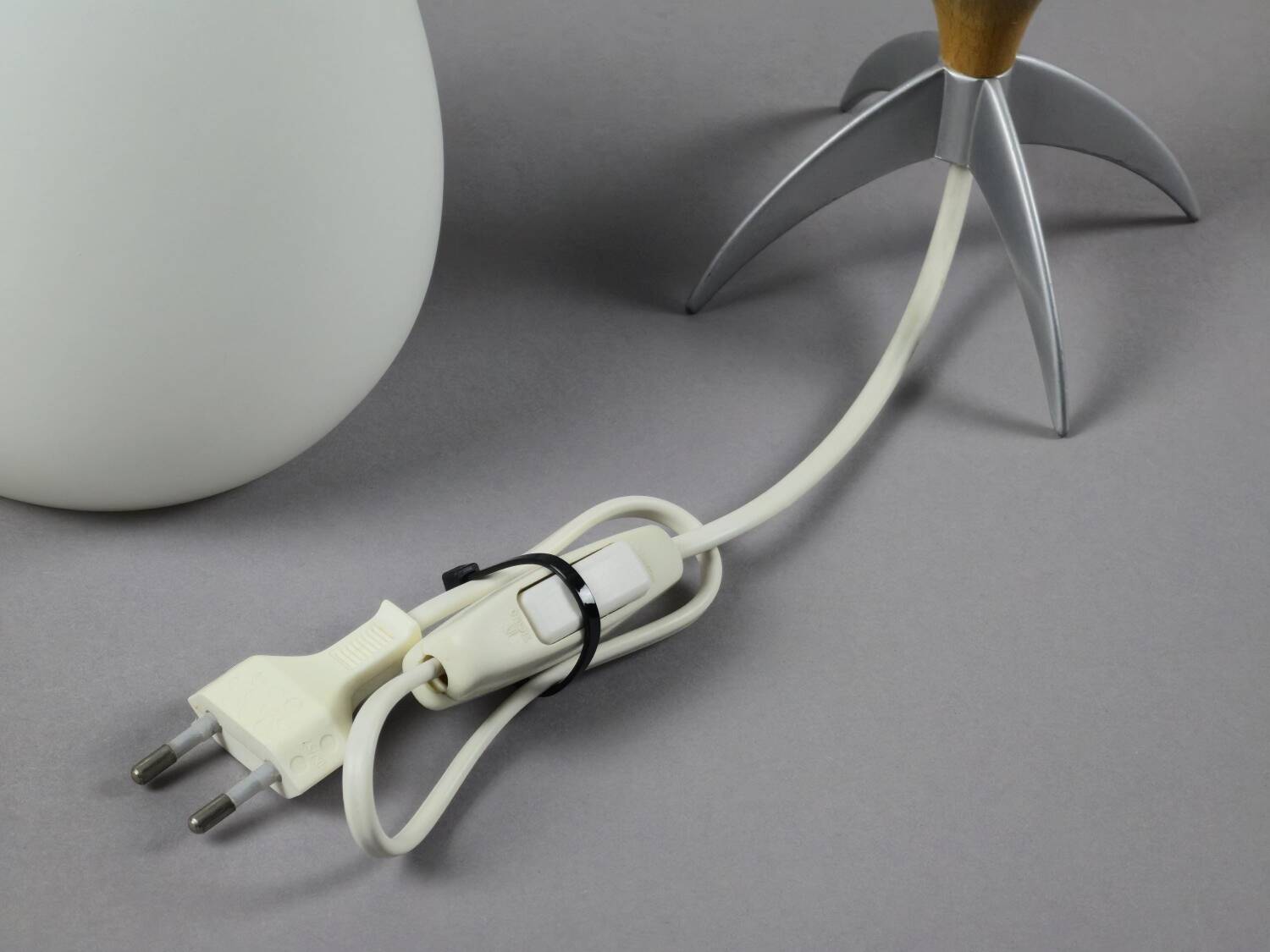 Vintage 1990s Opaline Glass Rocket-Shaped Mushroom Table Lamp.