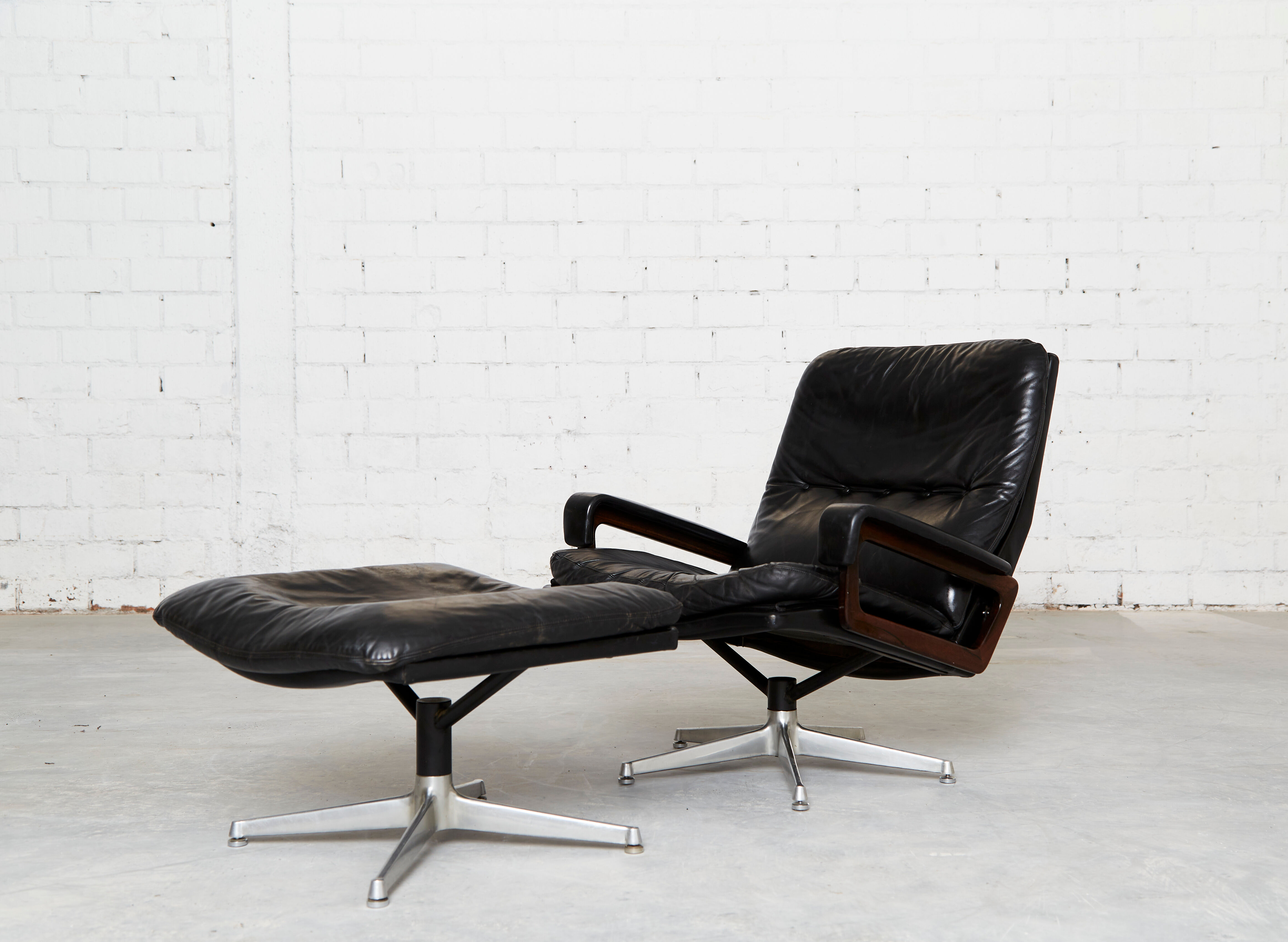 Vintage Lounge Chair & Ottoman by André Vandenbeuck for Strässle