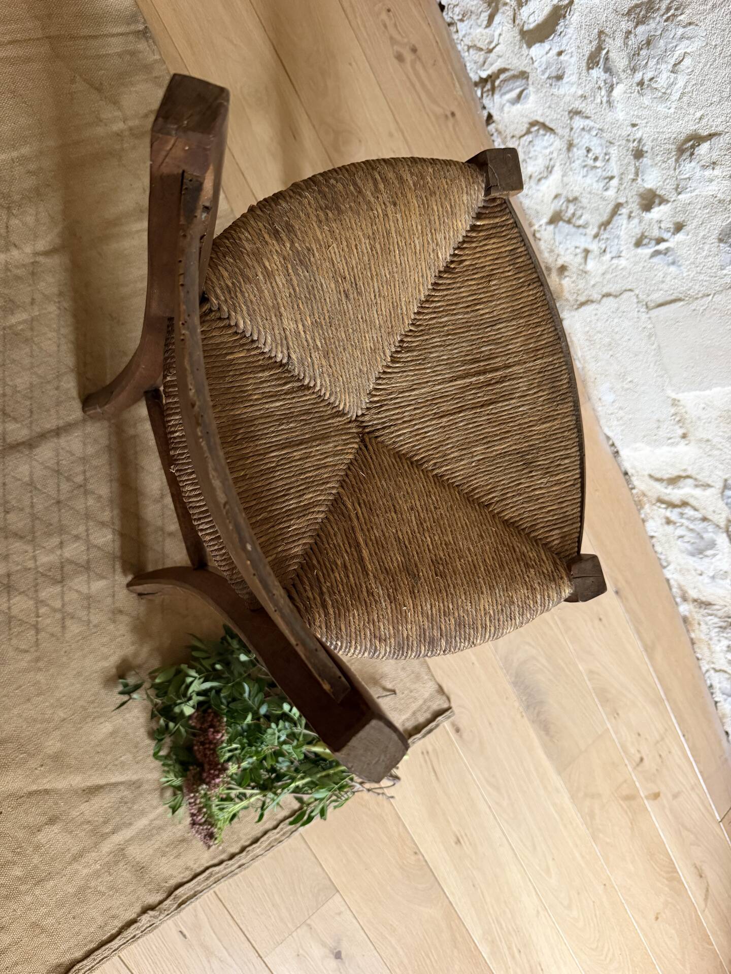 Old wooden country chair.