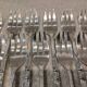 12 silver-plated metal cake forks, Ercuis Russian model.