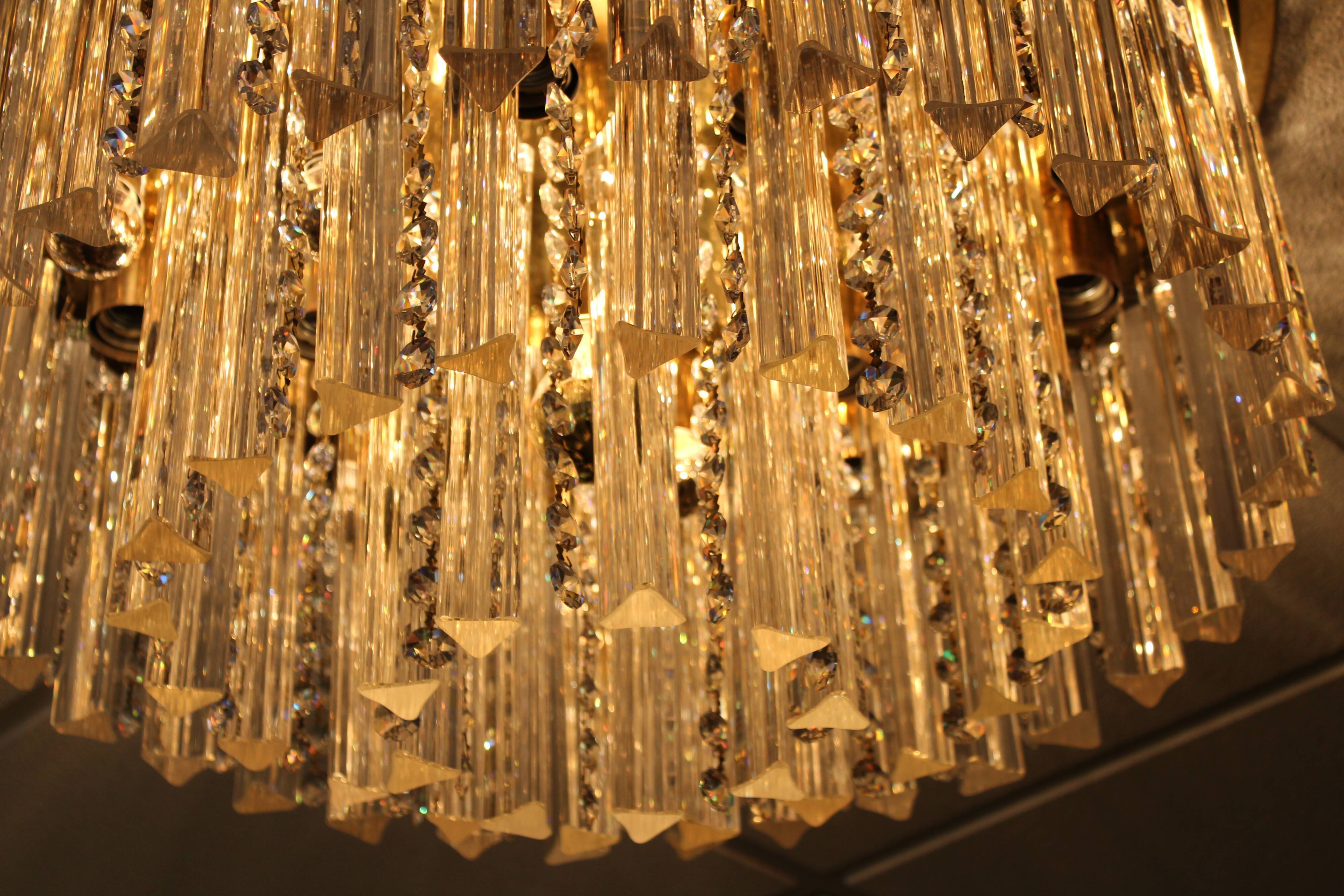 J.T. Kalmar Plaffoniere avec cristaux de verre de Murano, Autriche 1960