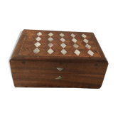Wooden box encrusted with mother-of-pearl