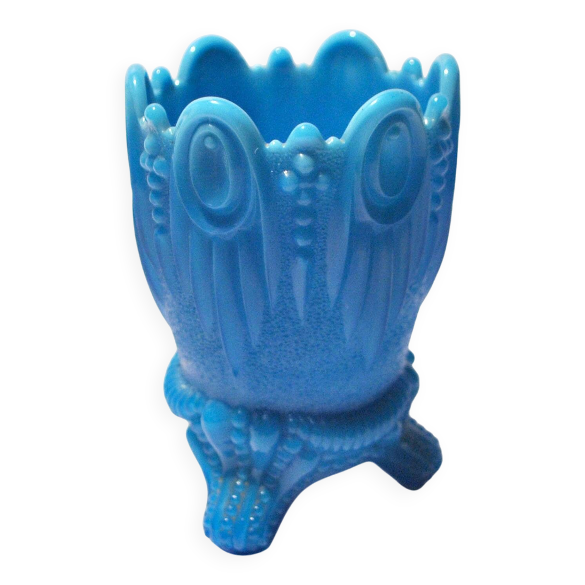 Portieux photophore cigar holder antique opaline turquoise blue gothic
