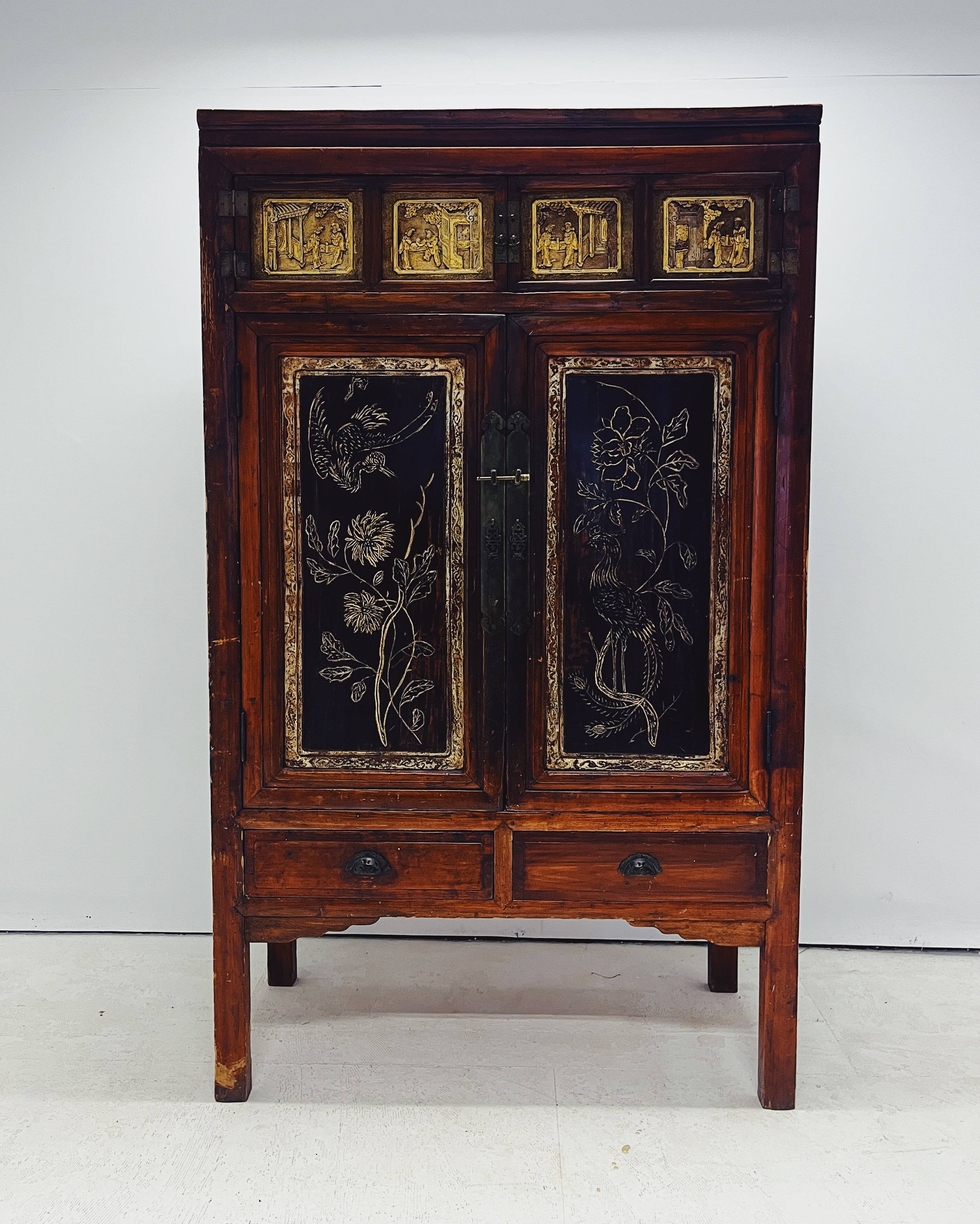 Antique Chinese Closet with gold