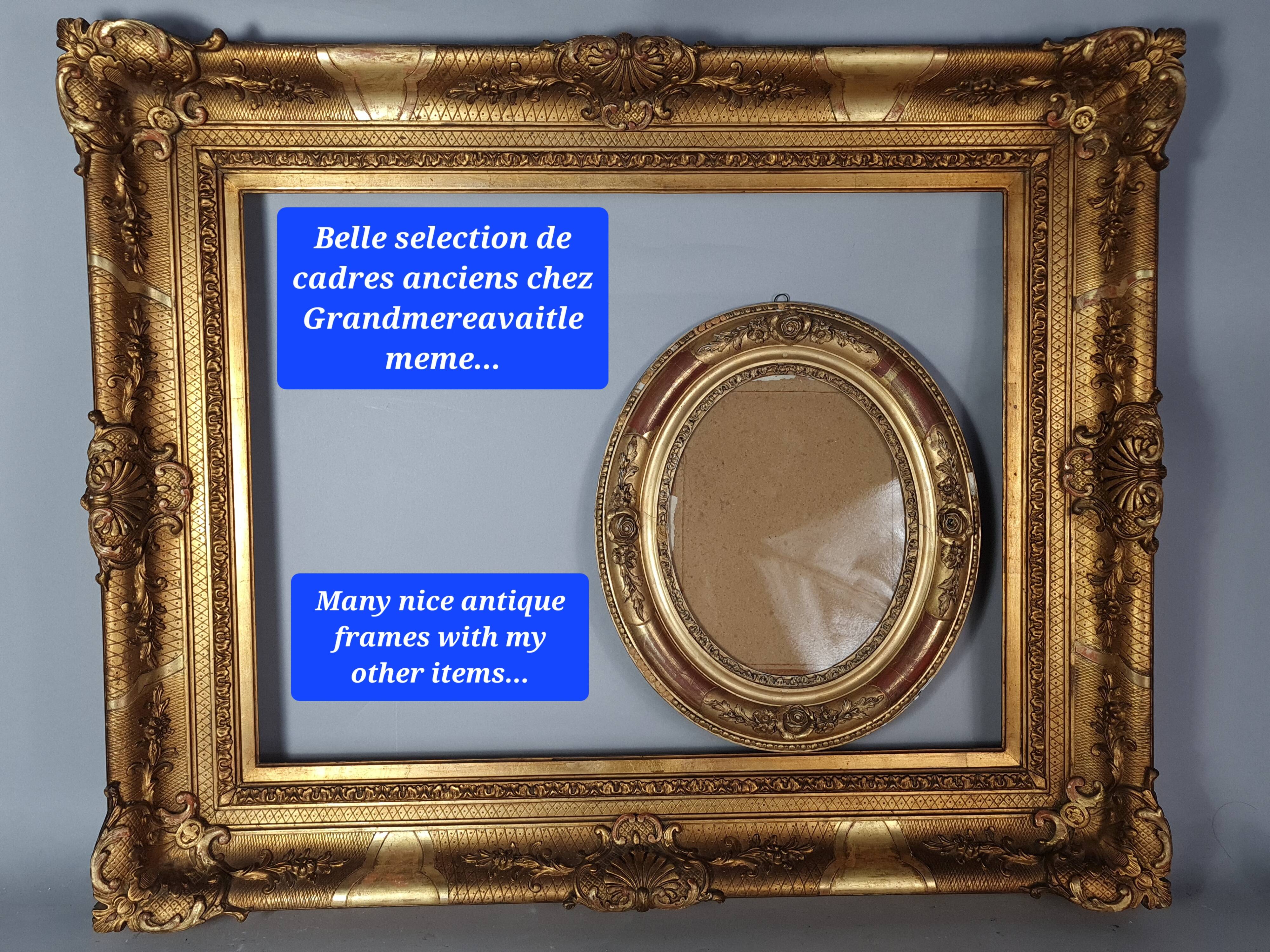 Small vintage golden wood sun mirror 50s 25x3.5 cm Good condition B537
