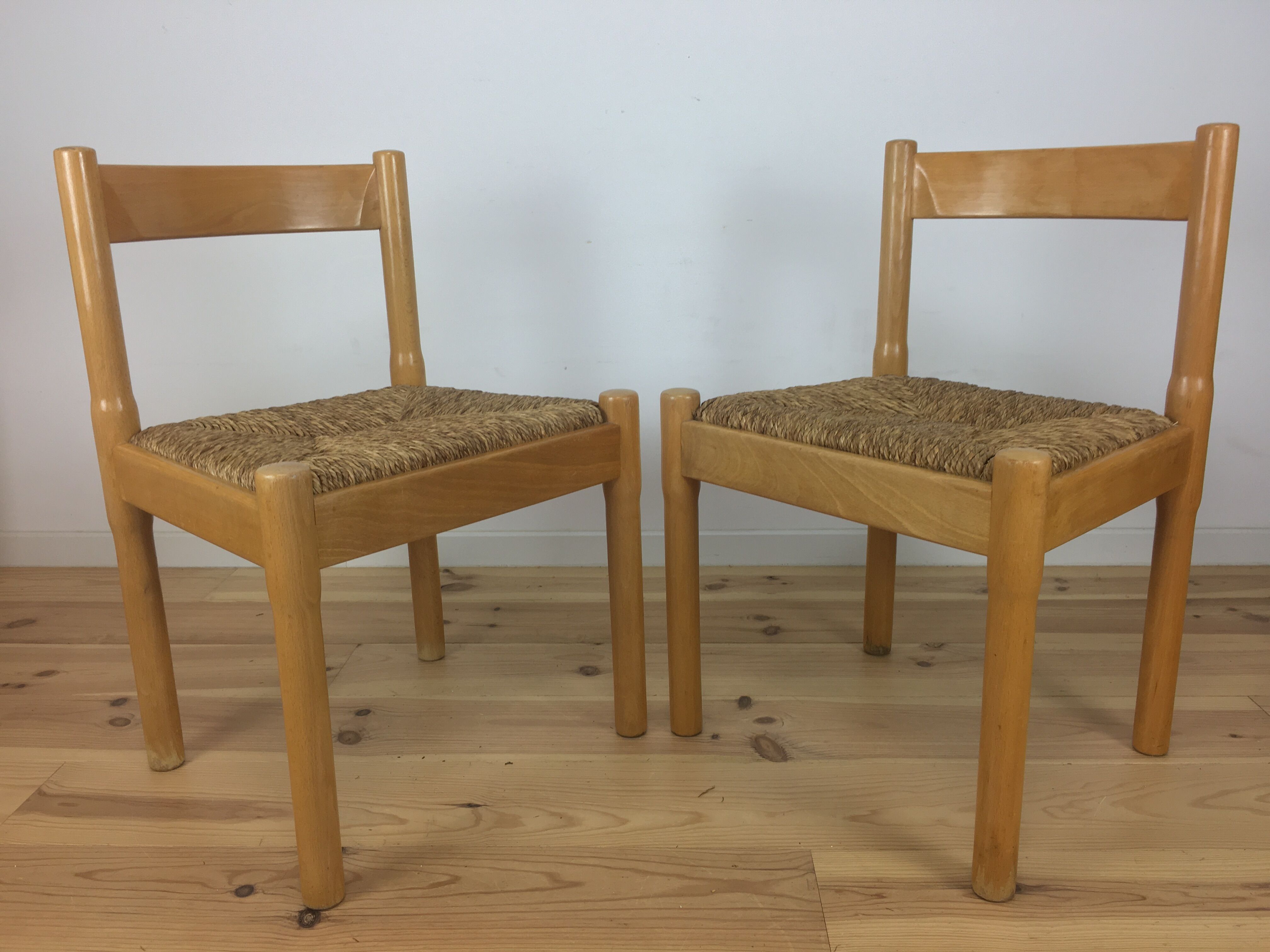 Vico Magistretti mulched chairs, Carimate model, edited by Cassina, 1960