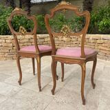 Paire de chaises en acajou style Louis XV