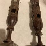 pair of wooden candlesticks