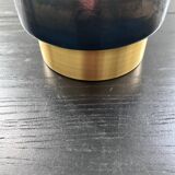 Photophore en verre bleu et laiton