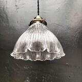 Holophane glass pendant light