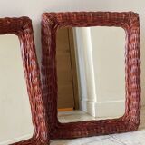 Pair of VINTAGE Rattan MIRRORS