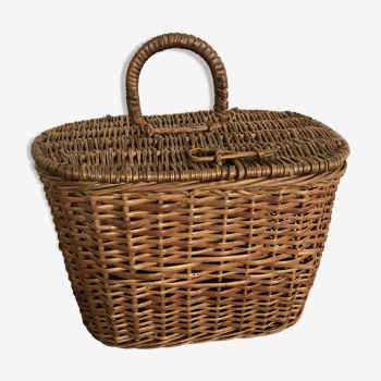 Old woven wicker basket