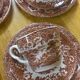 Six assiettes à dessert en porcelaine ironstone anglaise