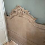 Antique painted wooden headboard