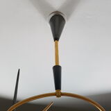 Black and gold chrome pin hanging lamp, 1950