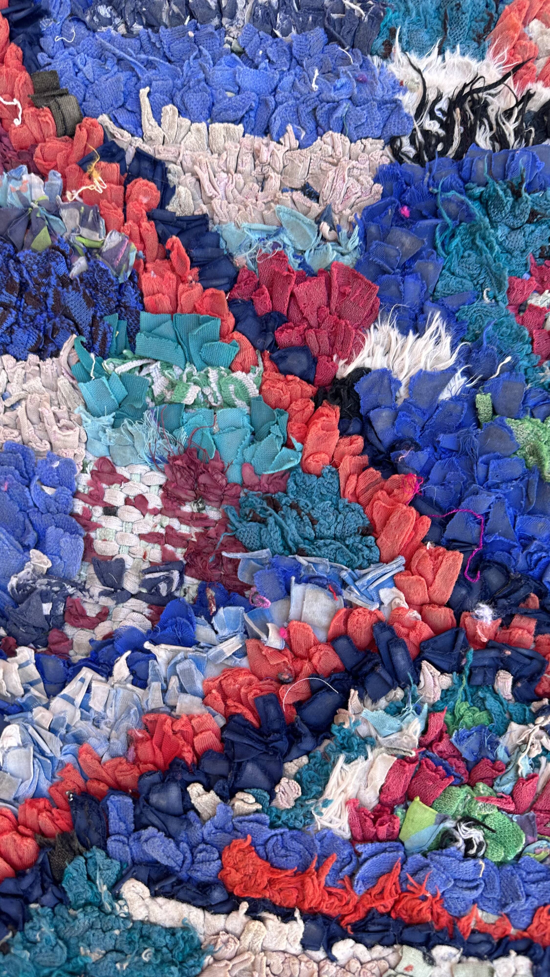 Colorful Boucherouite Moroccan rug - 74 x 129 cm