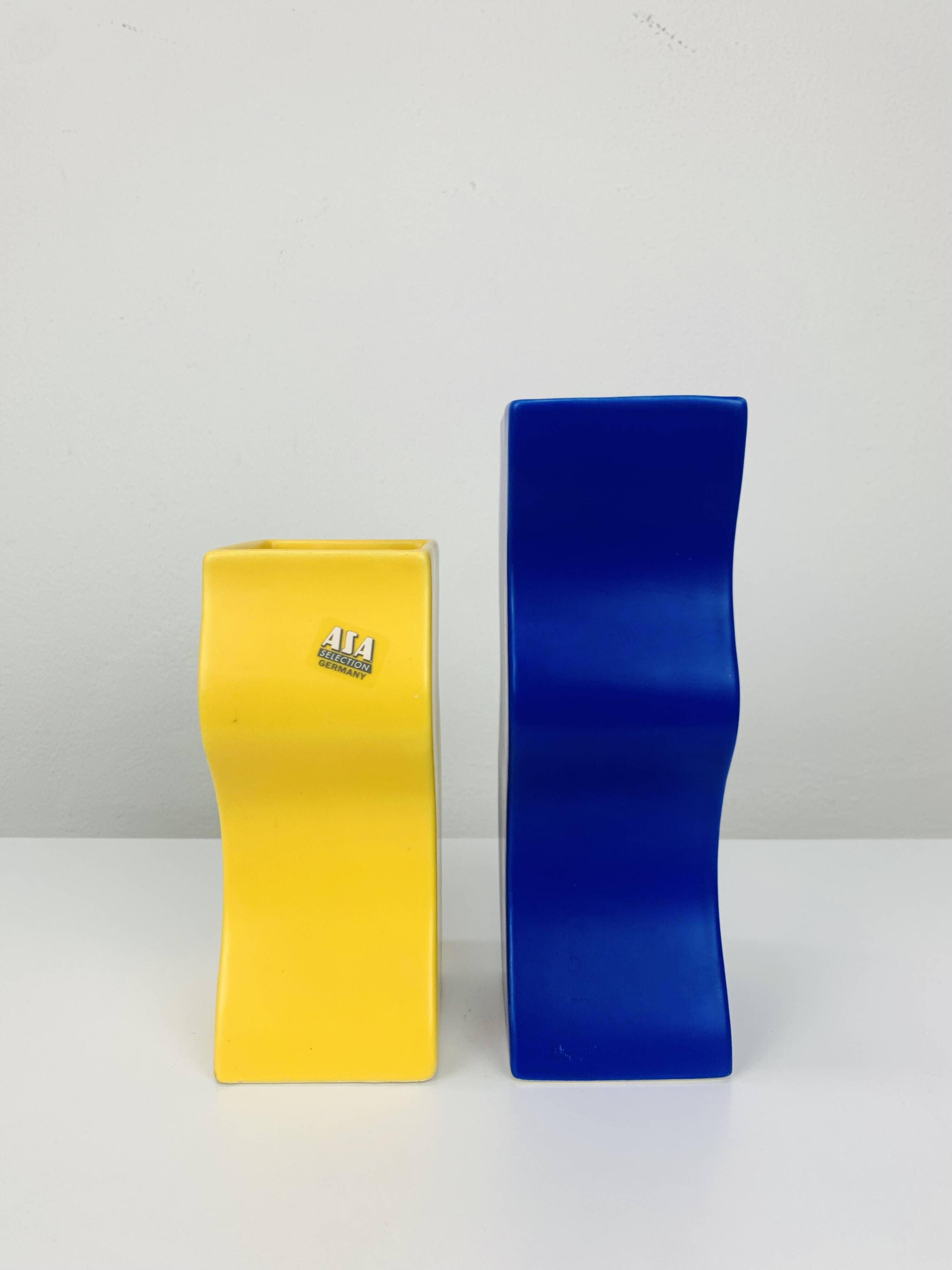 Pair of Asa vases, 80s ceramic, vintage