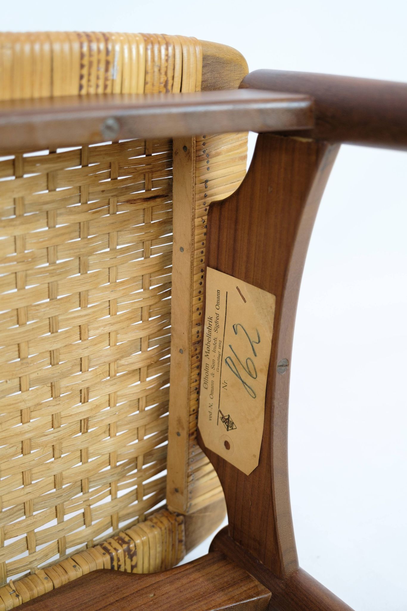 Papercord Stool In Teak By Sigfred Omann Made By Ølholm Møbelfabrik From 1960s