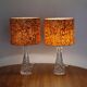 Pair of crystal lamps model RD477 by Carl Fagerlund