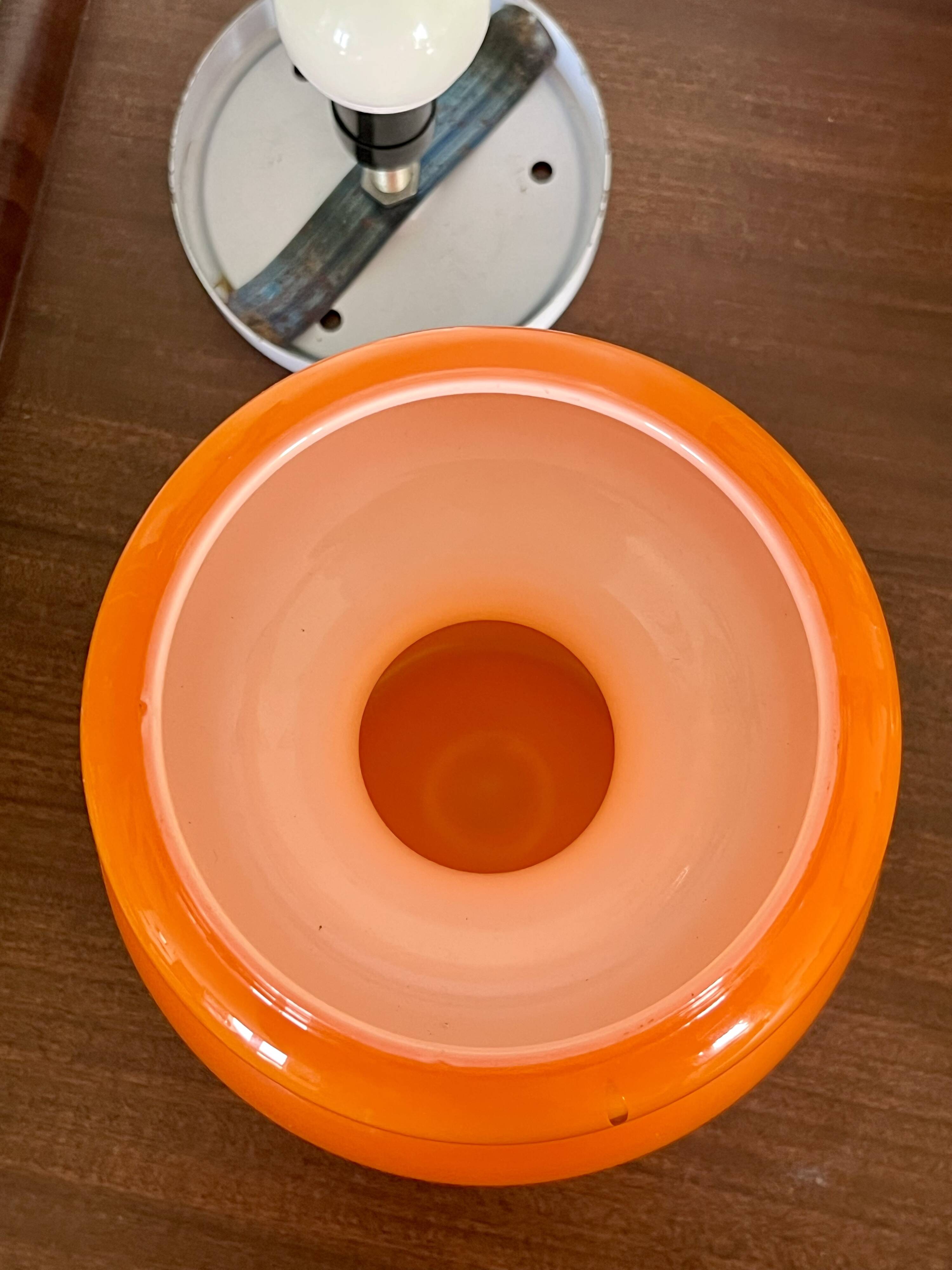 Orange globe lamp pop Space Age