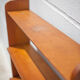 Wood bookcase shelf, wooden shelf on compass legs, storage unit, decoration