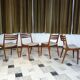 Ensemble de 4 chaises de salle à manger en teck scandinaves modernes, Danemark années 1960.