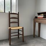 Rustic oak straw chair