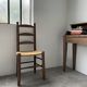 Rustic oak straw chair