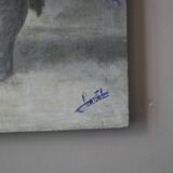 Oil painting on canvas floral composition still life bohemian countryside