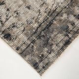 Tapis de course turc vintage en laine douce délavée, bleu marine, 2x9