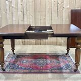 Table Victorienne à manivelle en acajou du XIXème avec 1 allonge