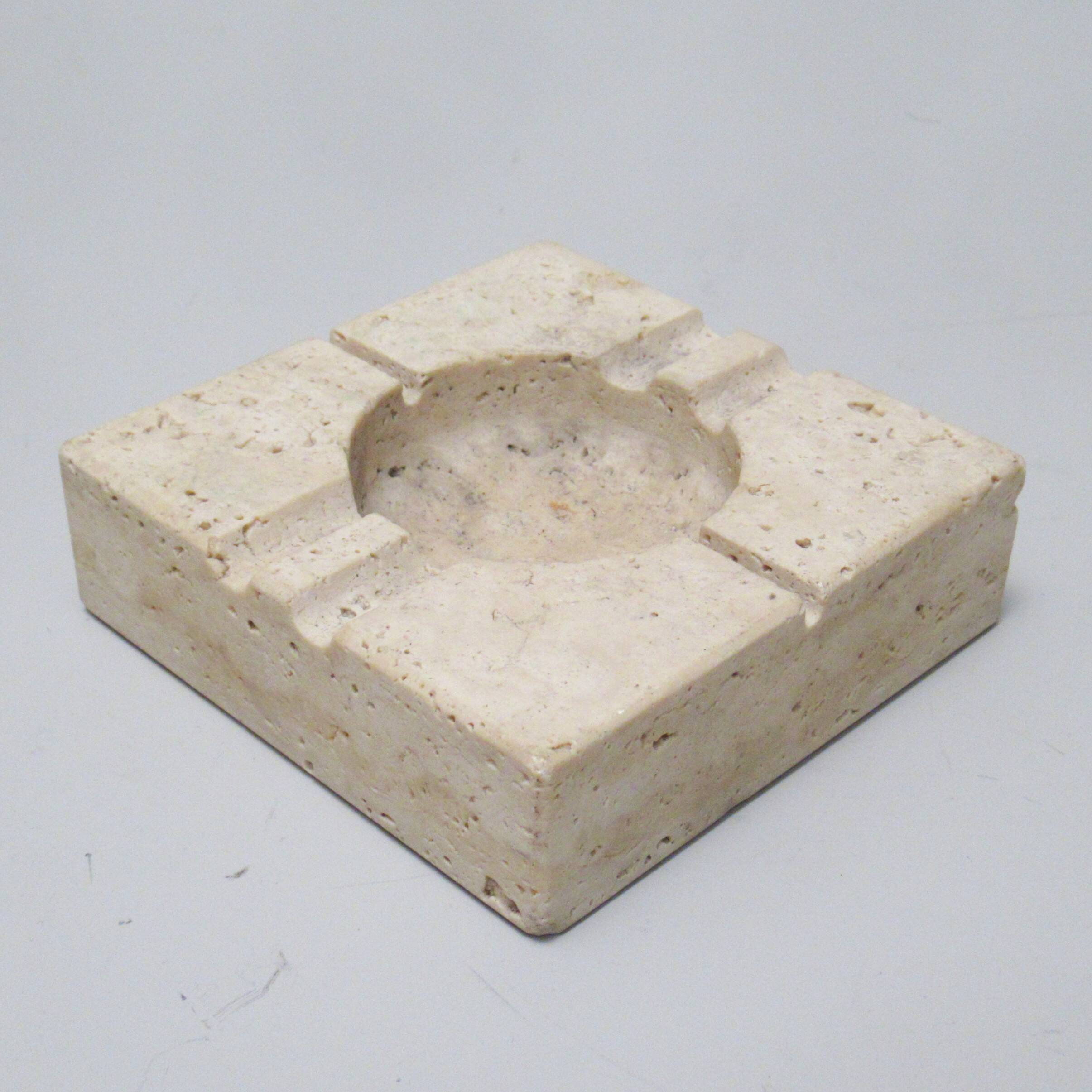 Travertine ashtray Fratelli Mannelli 1970
