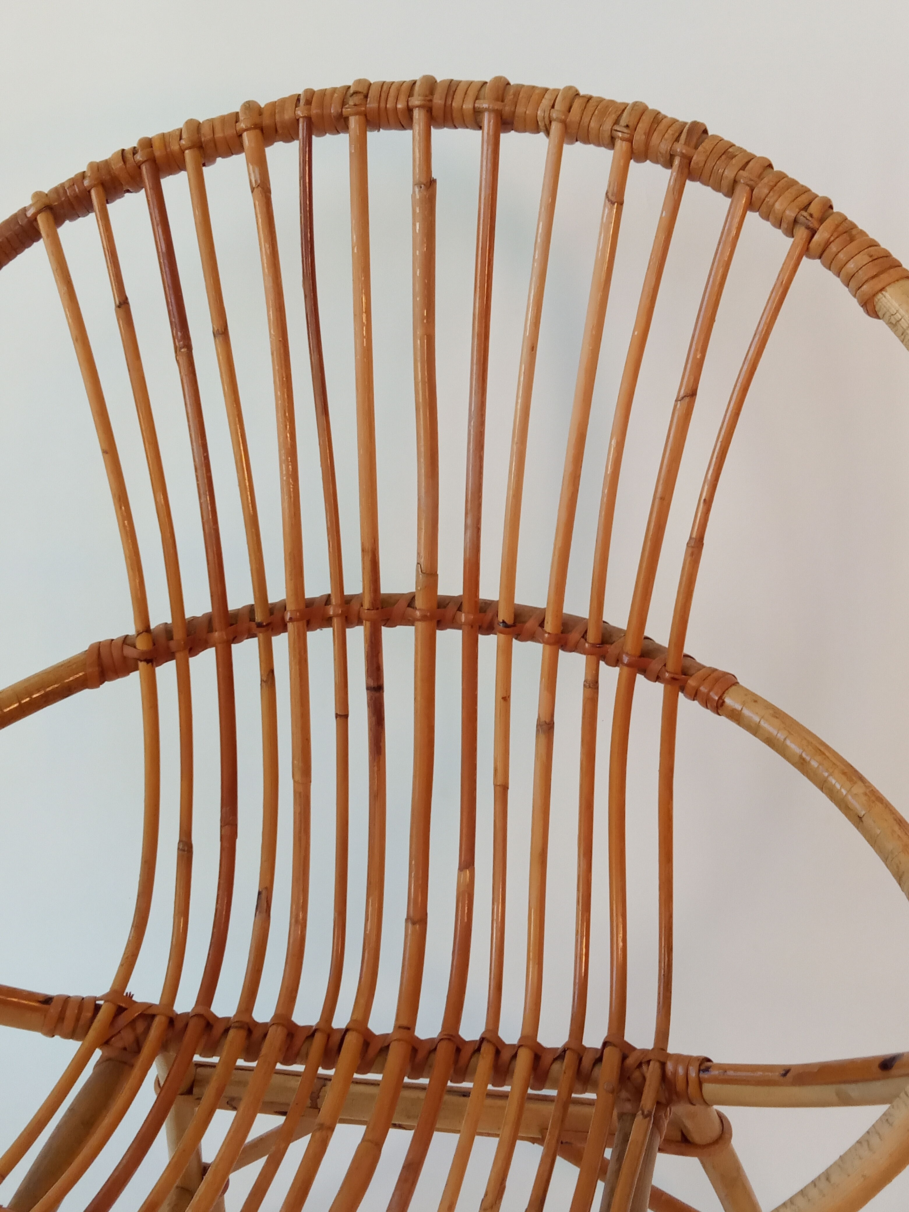 Fauteuil en rotin années 50