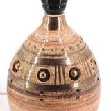 Ceramic lamp by Georges Pelletier, raffia lampshade