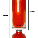 Orange opaline serpentine table lamp and vintage fabric