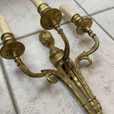Pairs of Louis XVI bronze wall lamps