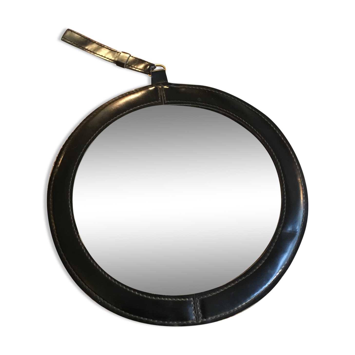 Leather mirror with clip