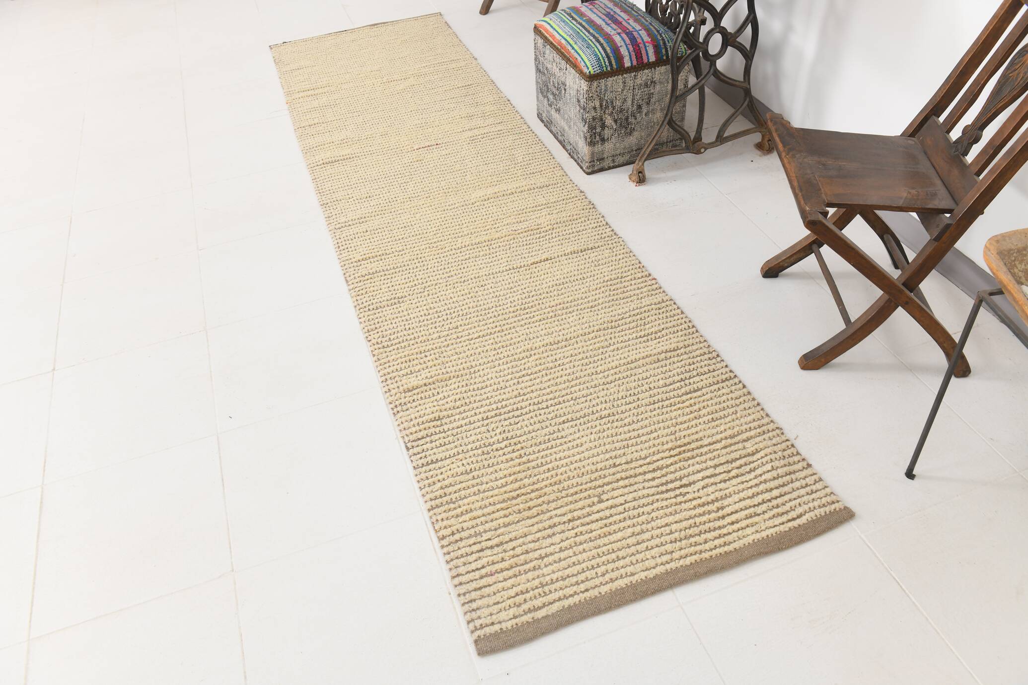 3x10 Rug For Haallway Brown Beige Turkish Runner Rug, 82x306Cm SKU 35079