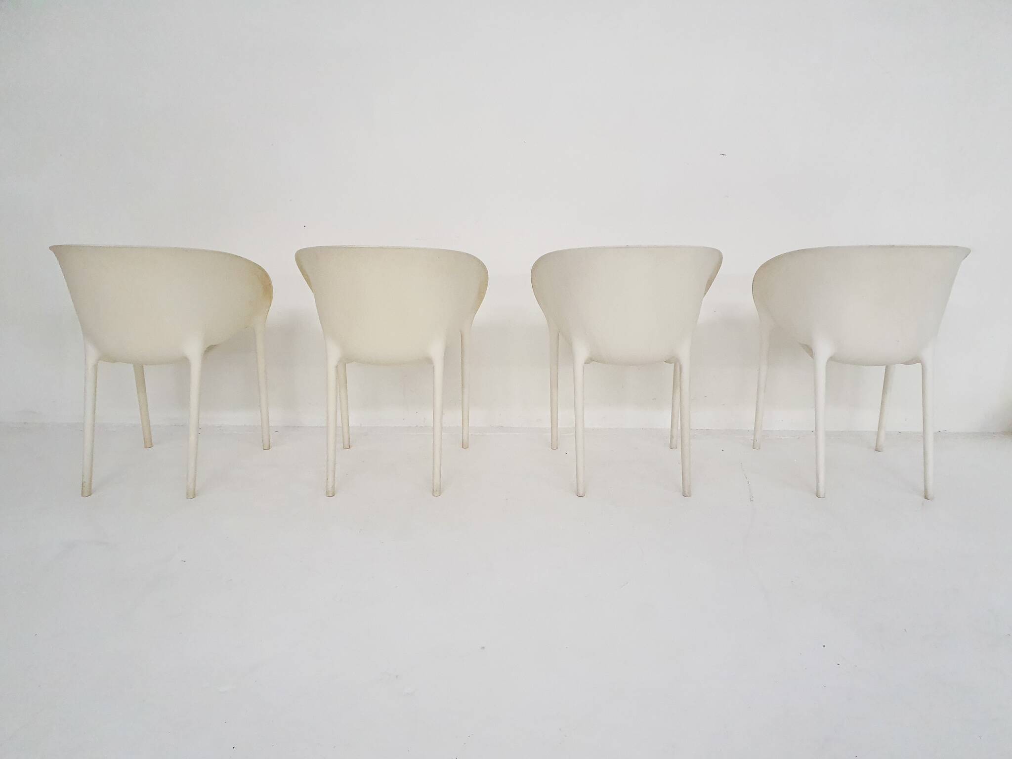 Set of 4 "Soft Egg" chairs by Philippe Starck for Driade, Italy